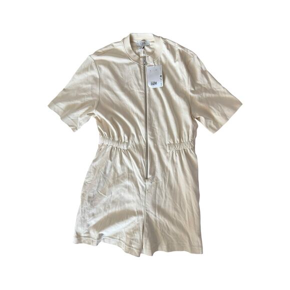 NWT Cos Zip Up Play Suit Romper Shorts Size S Beige - Picture 10 of 15